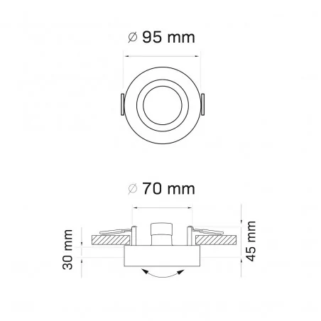 Oprawy-sufitowe-ruchome - 322067 czarno srebrne oczko sufitowe ruchome mr16 podtynkowe gaja r polux 