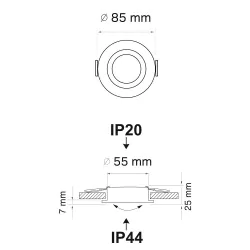 Oprawy-halogenowe - 322142 oczko sufitowe oprawa stała podtynkowa biała neptun ip20/ip44 polux 