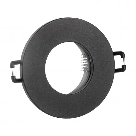 Oprawy-halogenowe - 322159 czarne oczko sufitowe oprawa stała podtynkowa neptun ip20/ip44 polux 