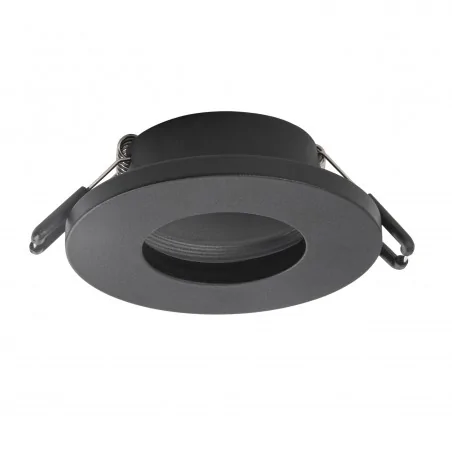 Oprawy-halogenowe - 322159 czarne oczko sufitowe oprawa stała podtynkowa neptun ip20/ip44 polux 