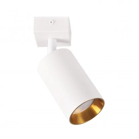 Kinkiety-do-salonu - biały kinkiet ze złotym pierścieniem dekoracyjnym na żarówkę gu10 321190 maribel polux 