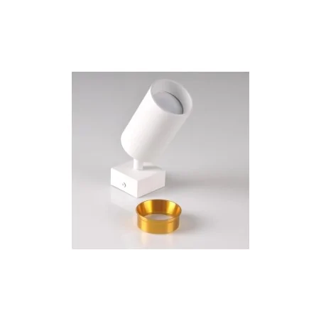 Kinkiety-do-salonu - biały kinkiet ze złotym pierścieniem dekoracyjnym na żarówkę gu10 321190 maribel polux 