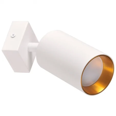 Kinkiety-do-salonu - biały kinkiet ze złotym pierścieniem dekoracyjnym na żarówkę gu10 321190 maribel polux 