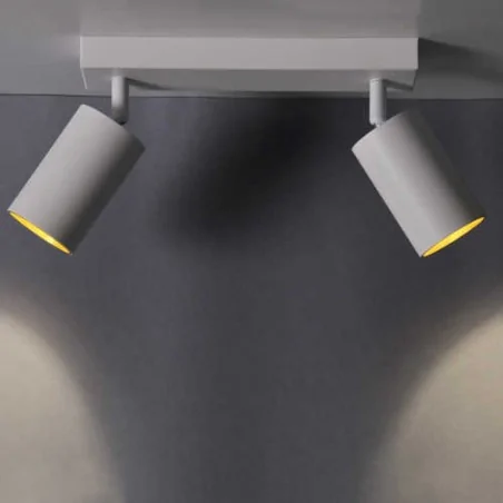 Kinkiety-do-salonu - kinkiet podwójny biało-złoty z wymiennym pierścieniem dekoracyjnym 2xgu10 321206 maribel polux 