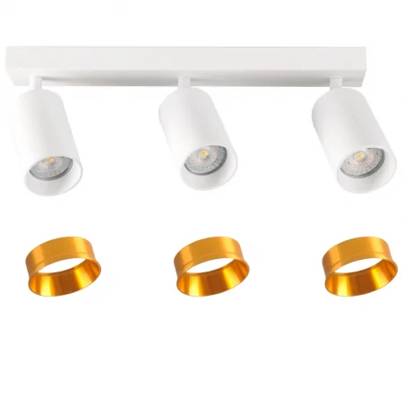 Kinkiety-do-salonu - potrójna lampa ścienno-sufitowa czarna z wymiennym pierścieniem dekoracyjnym 3xgu10 321213 maribel polux 