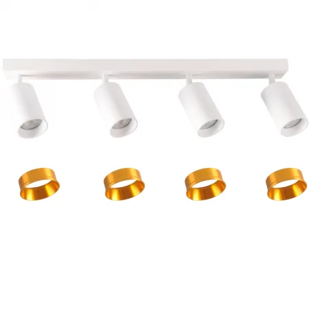 Kinkiety-do-salonu - lampa ścienno-sufitowa poczwórna 4xgu10 biało-złota maribel 321220 polux 