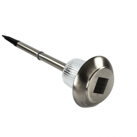 Lampy-solarne - lampa solarna ogrodowa wbijana w grunt zimne światło inox vo0315 volteno 