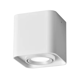 Oprawy-sufitowe - kwadratowa oprawa sufitowa tuba natynkowa biała 1xgu10 xeno 321398 polux