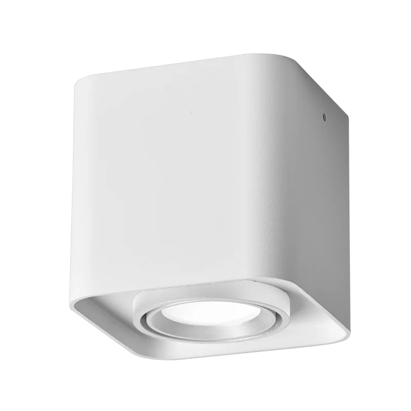 Oprawy-sufitowe - kwadratowa oprawa sufitowa tuba natynkowa biała 1xgu10 xeno 321398 polux firmy POLUX GOLDLUX 