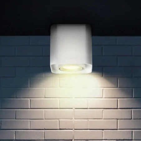 Oprawy-sufitowe - kwadratowa oprawa sufitowa tuba natynkowa biała 1xgu10 xeno 321398 polux 