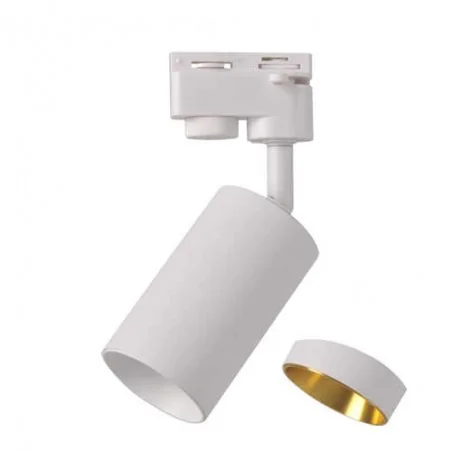 Oswietlenie-szynowe - reflektor sufitowy do zamontowania na szynie biały/złoty maribel 321701 polux 