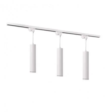 Oswietlenie-szynowe - zestaw trzech lamp sufitowych wiszących+szyna 1m w kolorze białym 3xgu10 paris 321565 polux 