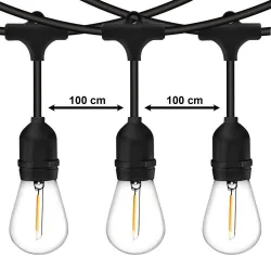 Ozdobne-oswietlenie-do-ogrodu - girlanda ogrodowa zewnętrzna łańcuch świetlny 20m 20xe27 malus lumogr0870 lumiled 