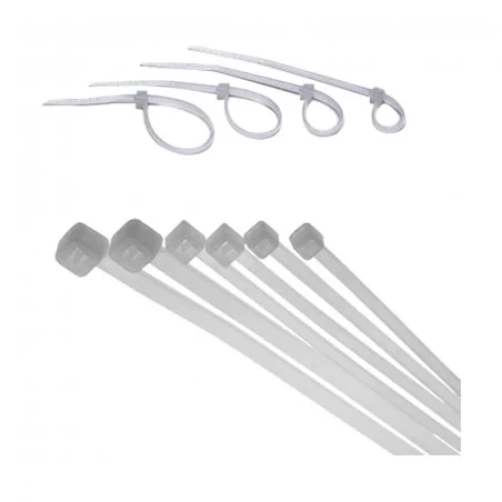 Kable-i-przewody - biała opaska zaciskowa cable tie 2,5x150 00516 ideus 