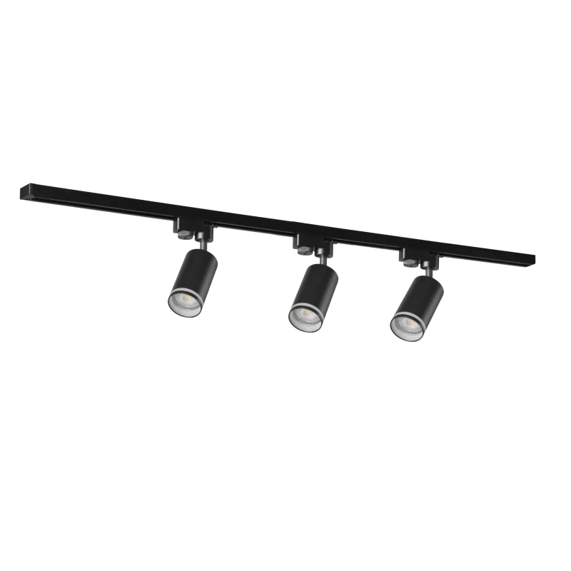 Oswietlenie-szynowe - zestaw trzech lamp szynowych+szyna 1m w kolorze czarnym 3xgu10 paris 321596 polux firmy POLUX GOLDLUX 