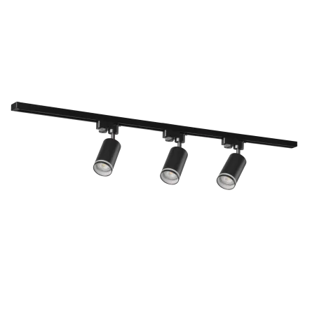 Oswietlenie-szynowe - zestaw trzech lamp szynowych+szyna 1m w kolorze czarnym 3xgu10 paris 321596 polux 