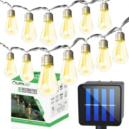 Swiecace-kule-i-girlandy - ogrodowa girlanda solarna 20xled a60 5,69m 3000k helic lumsol0020 lumiled 