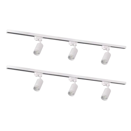 Oswietlenie-szynowe - zestaw 6xreflektor szynowy+2xszyna 1m z łącznikiem kątowym i prostym gu10 paris 321626 polux 