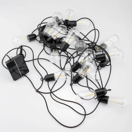 Swiecace-kule-i-girlandy - girlanda solarna ogrodowa 20xled z ozdobnymi żarówkami edison st58 11,48m ciepła 3000k eremi lumsol0015 lumiled 