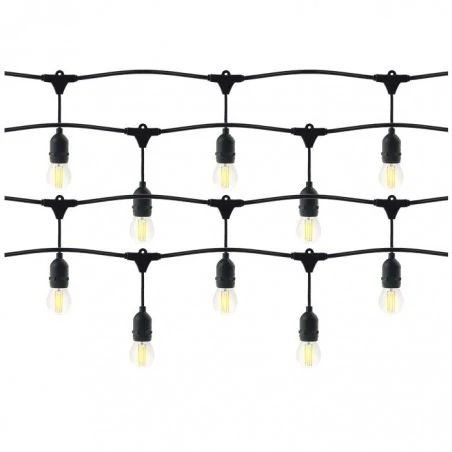 Swiecace-kule-i-girlandy - lg-2/20m/e27/3 girlanda oświetleniowa ogrodowa 40 żarówek czarna 20m ip44  40xe27 1w ciepła orno 