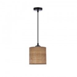 Lampy-sufitowe - lampa wisząca czarna abażur orzechowy 1x40w e27 legno 31-18311 candellux