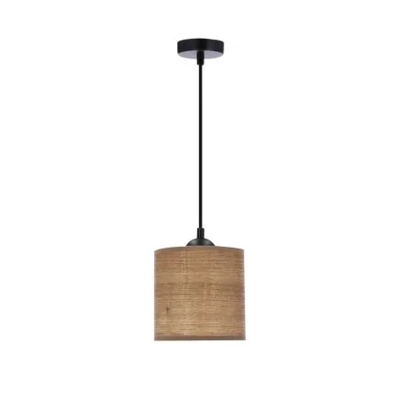 Lampy-sufitowe - lampa wisząca czarna abażur orzechowy 1x40w e27 legno 31-18311 candellux 