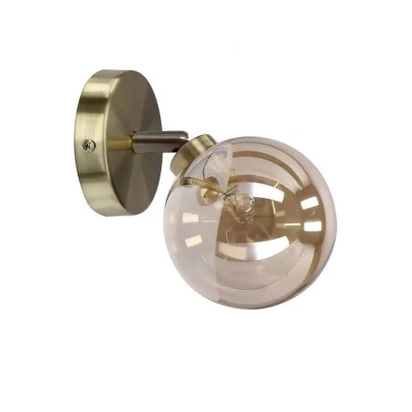 Kinkiety-do-salonu - kinkiet patynowy klosz bursztynowy 1x40w g9 rodia 91-16515 candellux 