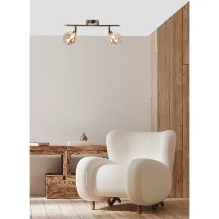 Lampy-sufitowe - lampa - listwa patynowa 2 szklane klosze g9 40e rodia 92-16539 candellux 