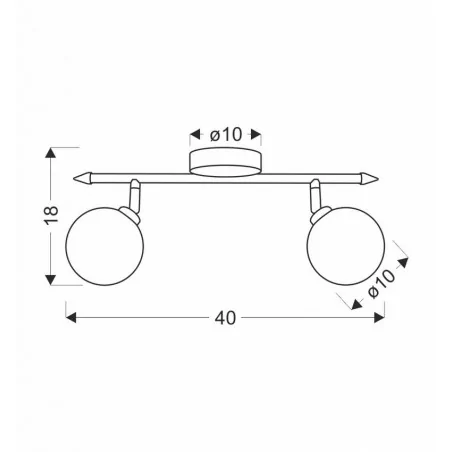 Lampy-sufitowe - lampa - listwa patynowa 2 szklane klosze g9 40e rodia 92-16539 candellux 