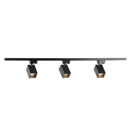 Oswietlenie-szynowe - zestaw szynowy 3x czarny reflektor gu10+szyna 1m square 321732 polux 