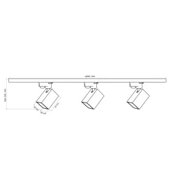 Oswietlenie-szynowe - zestaw szynowy 3x czarny reflektor gu10+szyna 1m square 321732 polux 