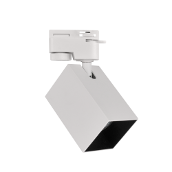Oswietlenie-szynowe - reflektor na szynę w kolorze białym z czarnym środkiem gu10 square 321749 polux