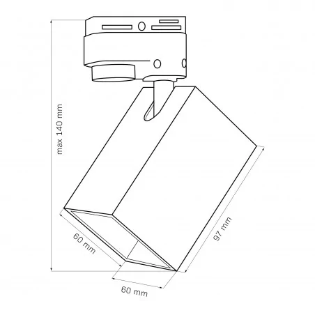 Oswietlenie-szynowe - reflektor na szynę w kolorze białym z czarnym środkiem gu10 square 321749 polux 