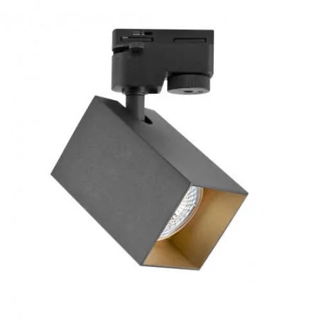 Oswietlenie-szynowe - oprawa sufitowa do szynoprzewodu czarna ze złotym wnętrzem gu10 square 321756 polux 