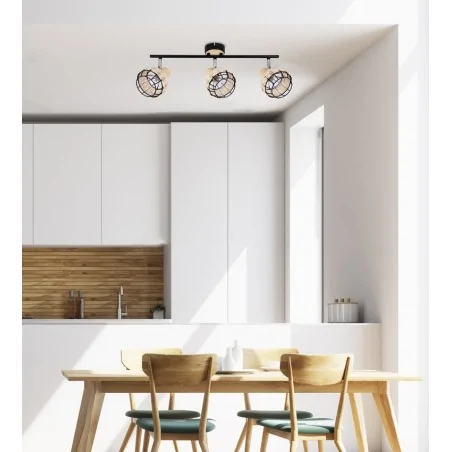 Lampy-sufitowe - potrójna lampa sufitowa - listwa pleciona 3xe14 40w tajga 93-12227 candellux 