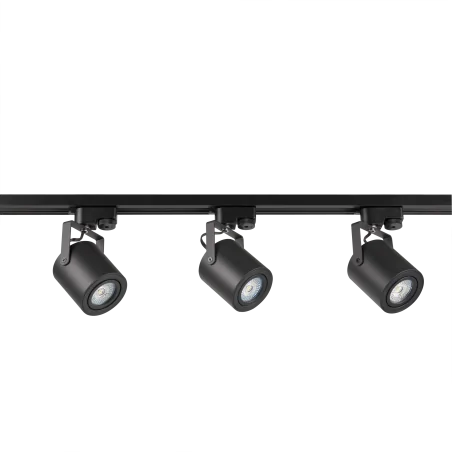 Oswietlenie-szynowe - zestaw oświetlenia szynowego 3 czarne reflektorki+szyna 1m minior 321770 polux 