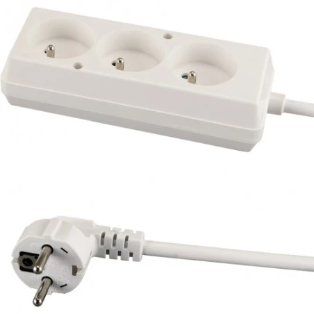 Przedluzacze-elektryczne - 04289 tor przedłużacz elektryczny biały 3 gniazda z uziemieniem 5m 16a 3x1,5mm ideus 