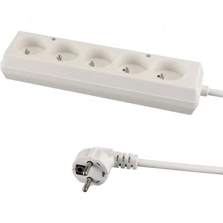 Przedluzacze-elektryczne - 04290 tor przedłużacz elektryczny biały na 5 gniazd z uziemieniem 1,5m 10a 3x1,0mm ideus 