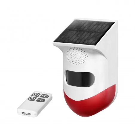 Elektroniczne-czujniki-ruchu - alarm z wbudowaną syreną i baterią słoneczną, sterowany pilotem przez wifi i tuya as-7 orno 