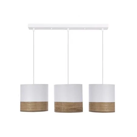 Lampy-sufitowe - lampa wisząca biało-drewniana listwa 3x40w e27 bianco 33-17550 candellux 
