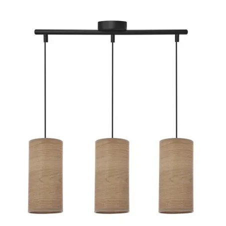 Lampy-sufitowe - lampa wisząca czarna - abażur orzechowy 3x60w e27 ballo 33-19745 candellux 