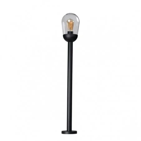 Slupki-ogrodowe - słupek ogrodowy czarny szklany na żarówkę e27 liego 97 b 36530 kanlux 