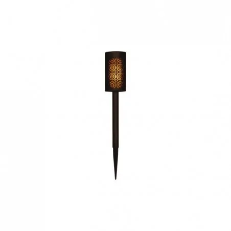 Lampy-solarne - czarna lampka ogrodowa led solarna pochodnia 39cm 2007 lvt 