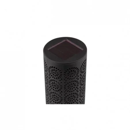 Lampy-solarne - czarna lampka ogrodowa led solarna pochodnia 39cm 2007 lvt 