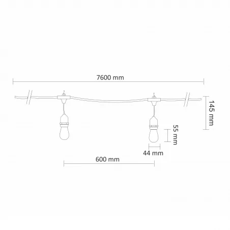 Swiecace-kule-i-girlandy - girlanda ogrodowa led 6w z kolorowymi żarówkami 7,6m party neon 322166 polux 