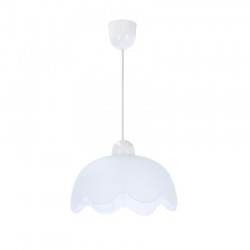 Lampy-sufitowe - biała lampa wisząca szklana e27 60w bratek 31-17734 candellux
