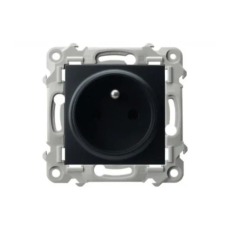 Gniazda-pojedyncze-podtynkowe - gniazdo elektryczne z uziemieniem czarny metalik szafir gp-1zz/m/33 ospel 