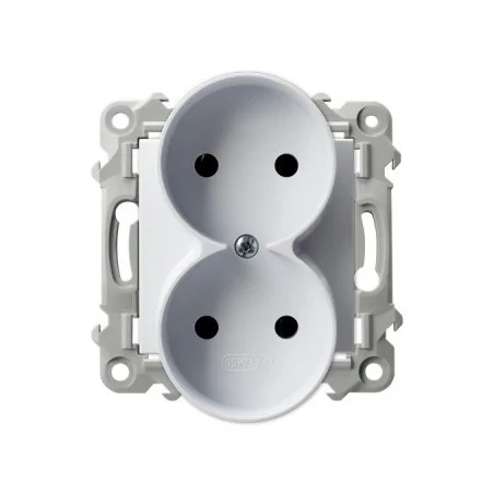 Gniazda-podwojne-podtynkowe - gniazdo podwójne białe bez uziemienia gp-2zr/m/00 szafir ospel 
