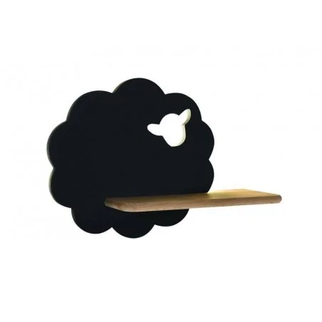 Kinkiety-do-pokoju-dziecka - półka podświetlana led 5w owieczka czarna iq kids sheep 21-84828 candellux 