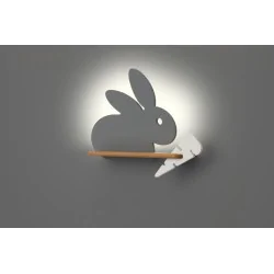 Kinkiety-do-pokoju-dziecka - kinkiet led dla dzieci + połka króliczek 5w 4000k rabbit kids 21-84743 candellux 